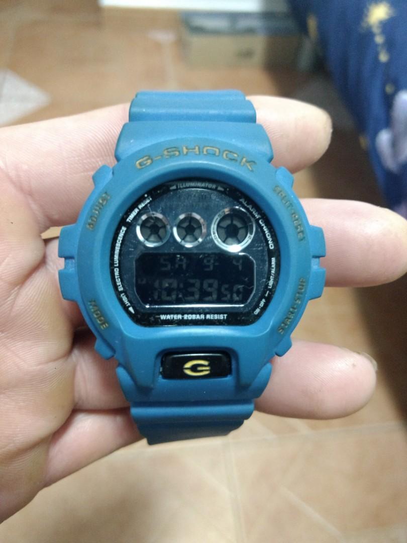 Casio g shock Gshock DW6900NC with aftermarket blue Smurfs Bnb