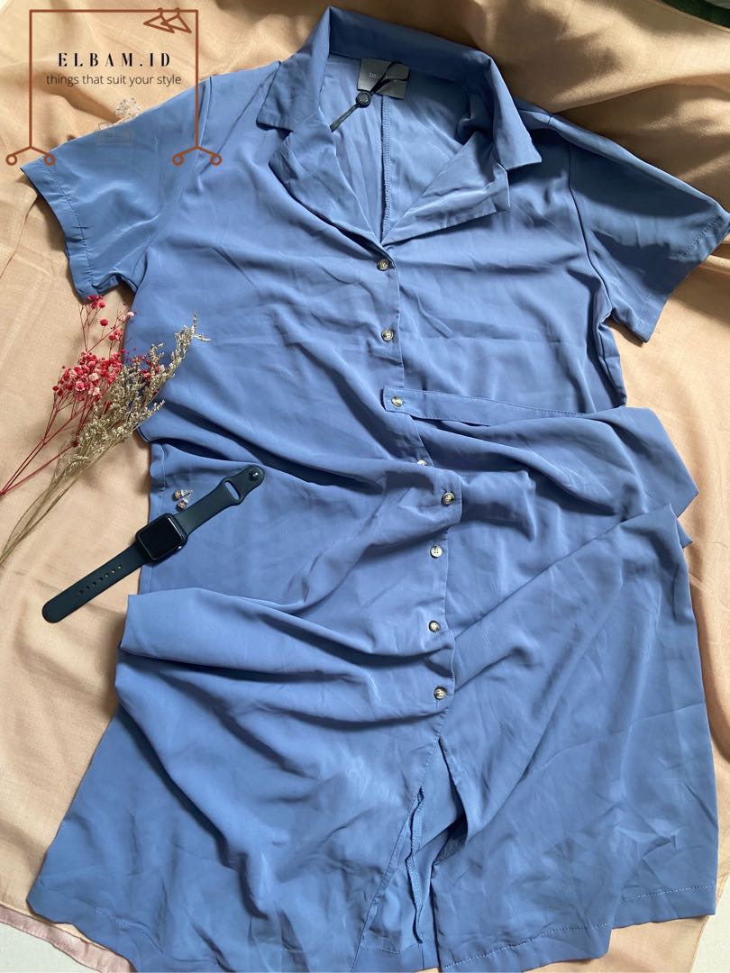 Casual blue dress, Fesyen Wanita 
