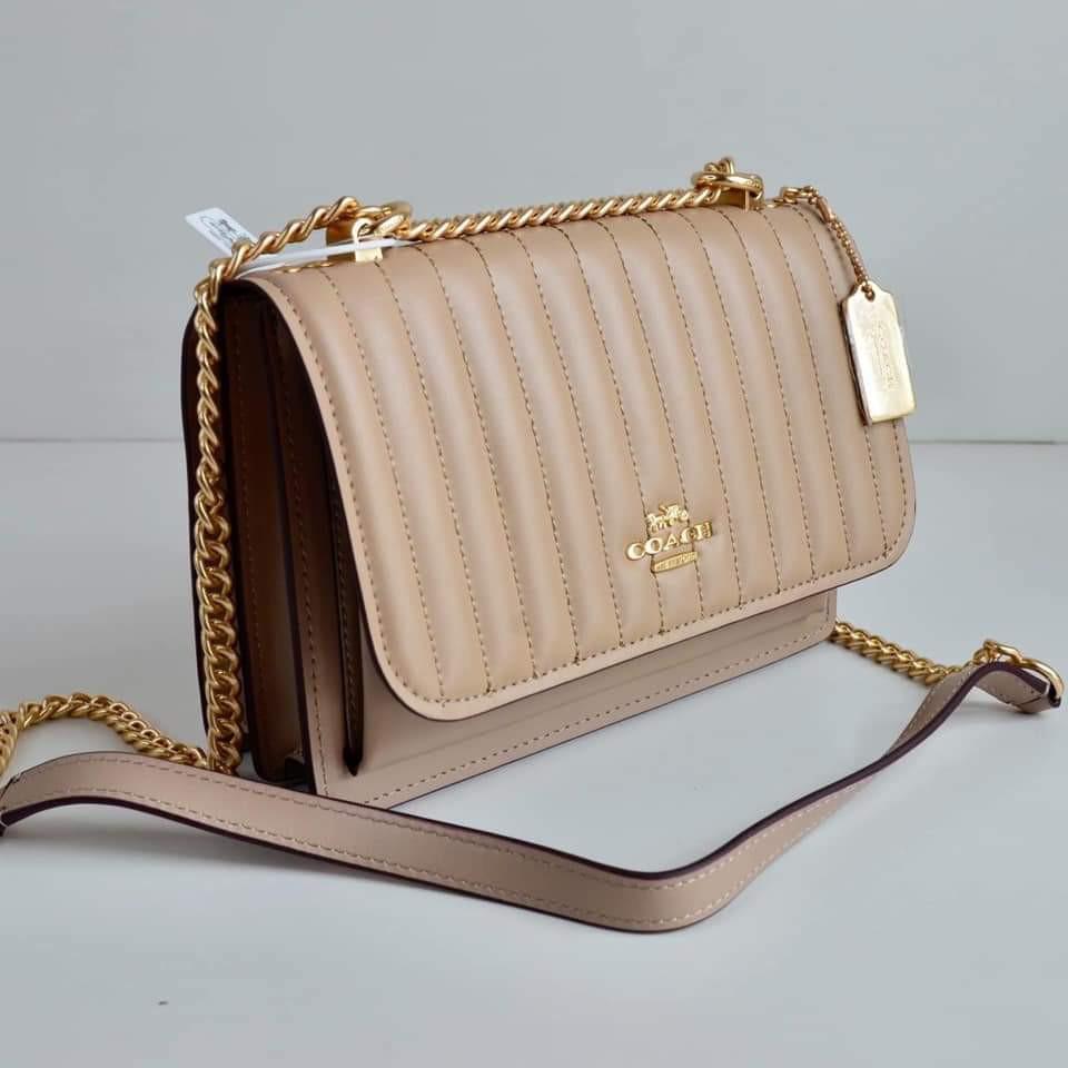 Klare crossbody with linear quilting taupe deals