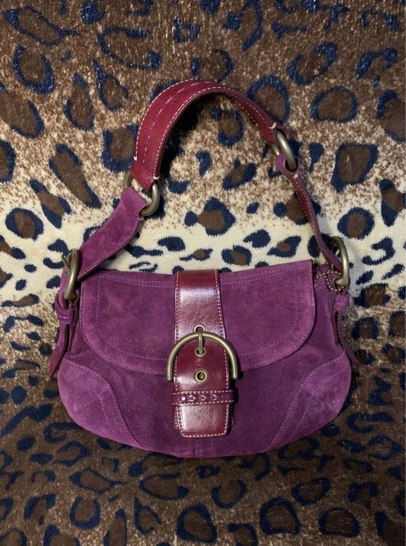 Purple suede shop coach purse