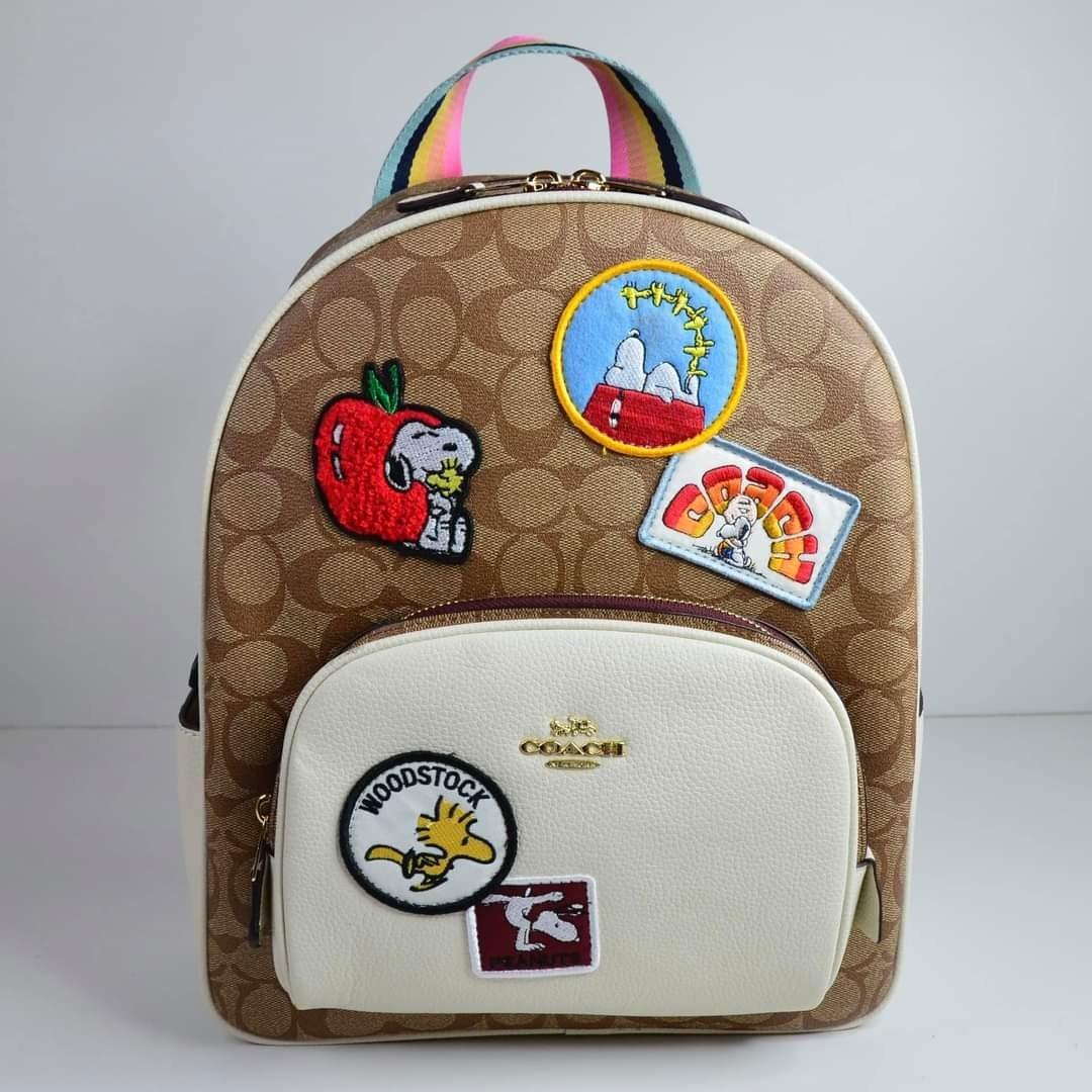 COACH X PEANUTS COURT BACKPACK IN SIGNATURE CANVAS WITH VARSITY PATCHES COACH C4115 Women s Fashion Bags Wallets Backpacks on Carousell