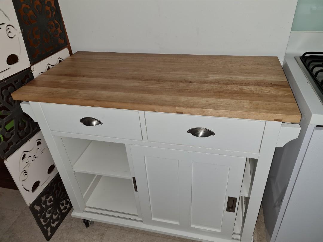 Crate & Barrel Belmont Kitchen Island in White colour ...