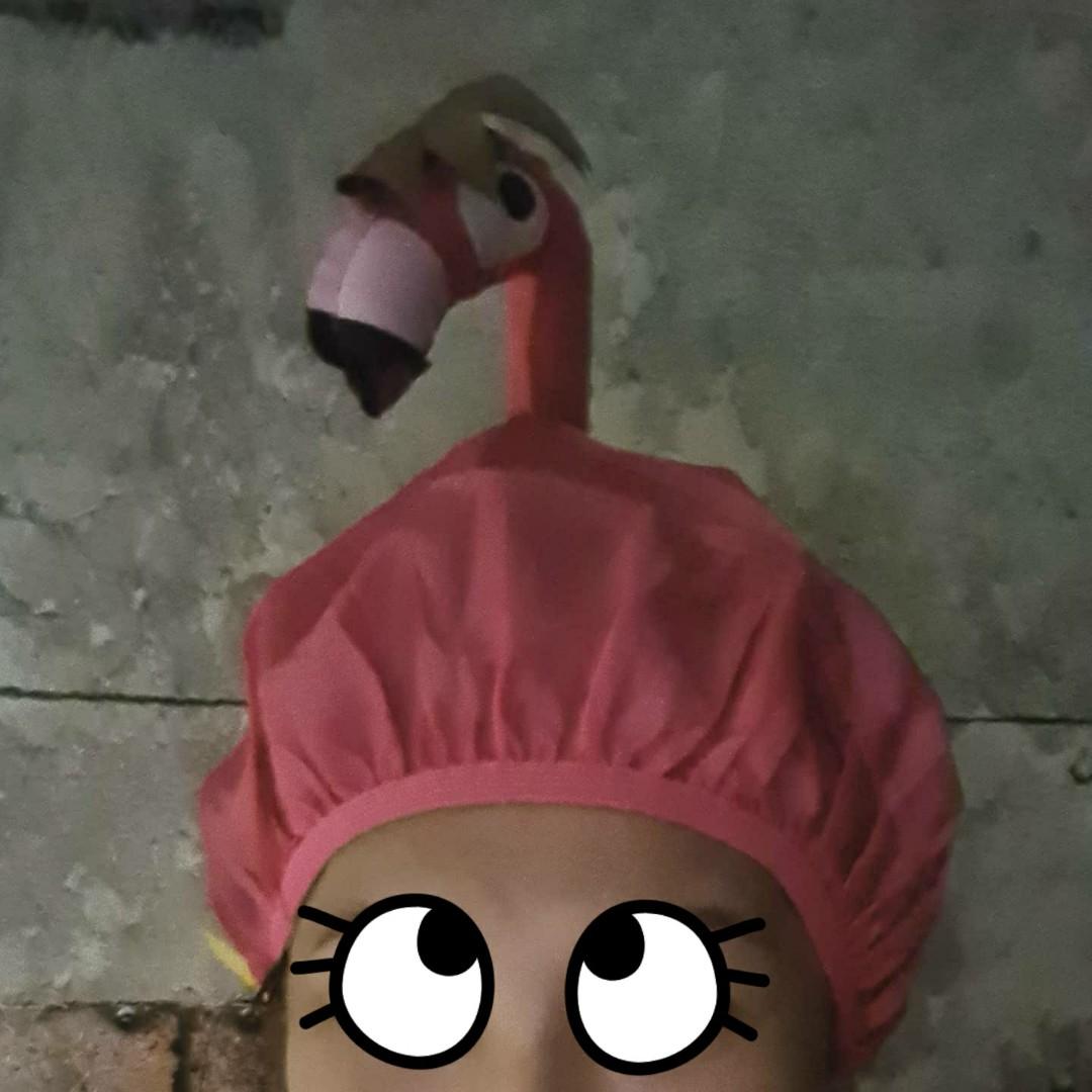Cute Flamingo hair mask + cap, Beauty & Personal Care, Hair on Carousell