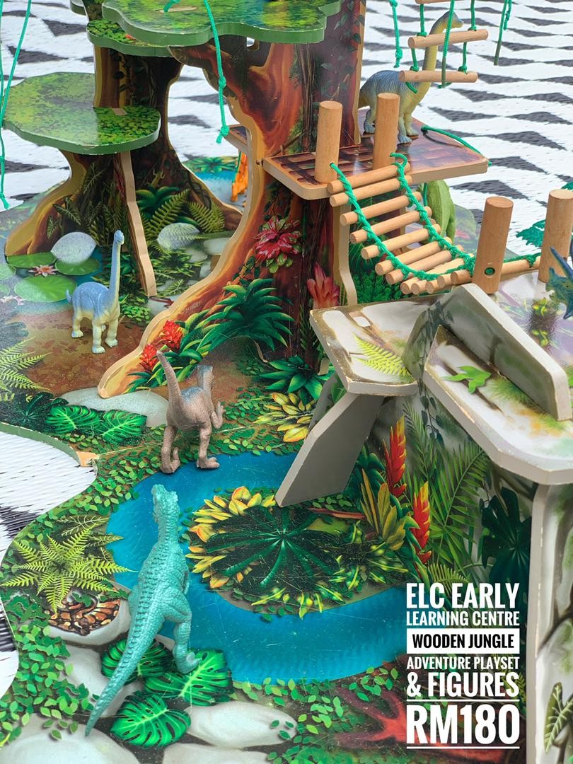 Elc early learning centre wooden jungle adventure playset figure