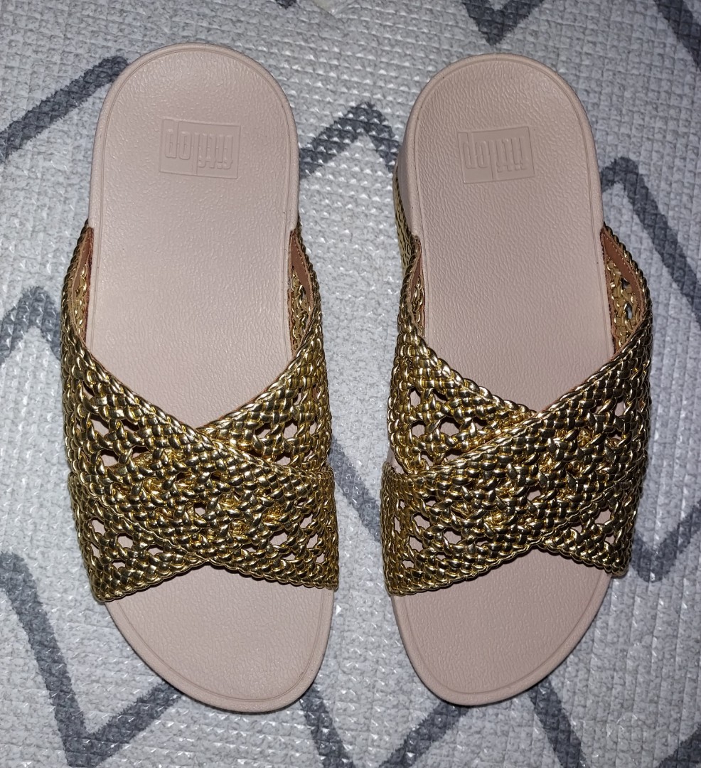 FitFlop LULU WICKER in GOLD Women s Fashion Footwear