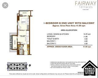 FOR RENT Fully furnished one bedroom unit at Fairway Terraces, Villamor Pasay City