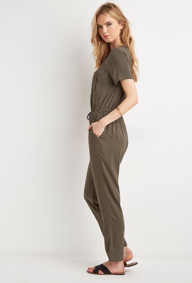 forever 21 olive green jumpsuit