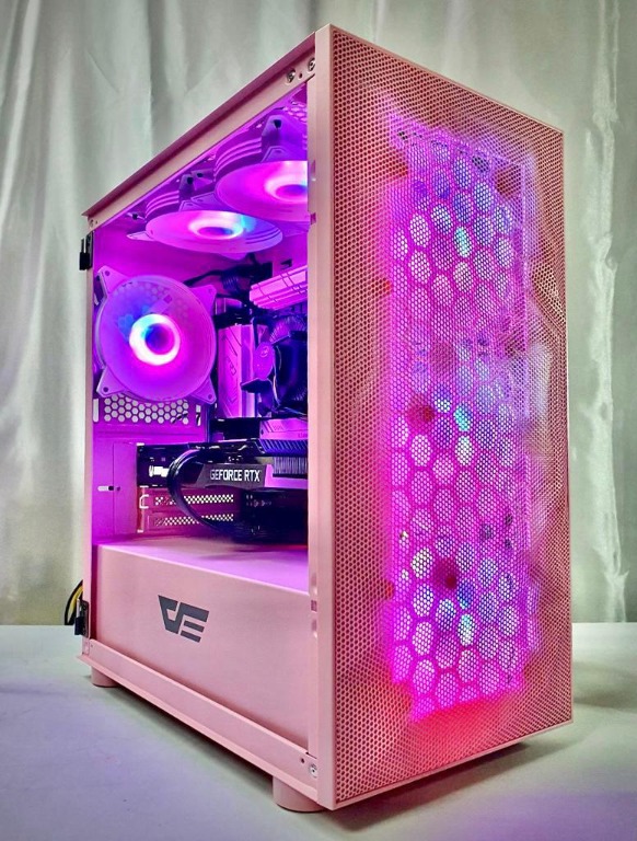 [Free Delivery] Pink Custom Gaming PC Pink gaming pc Pink Desktop pc Intel i5 Ryzen 5 3600 3060