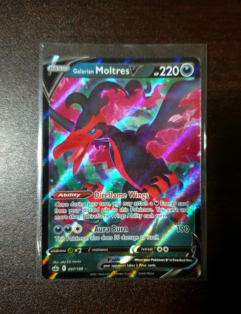 Pokemon Card Galarian Moltres V 097/198 Chilling Reign Set - Ultra