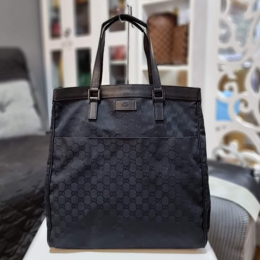 Black Gucci Tote Bag, Luxury, Bags & Wallets on Carousell