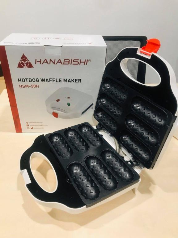 Hanabishi Hotdog Waffle Maker Non Stick White HSM50H, TV & Home