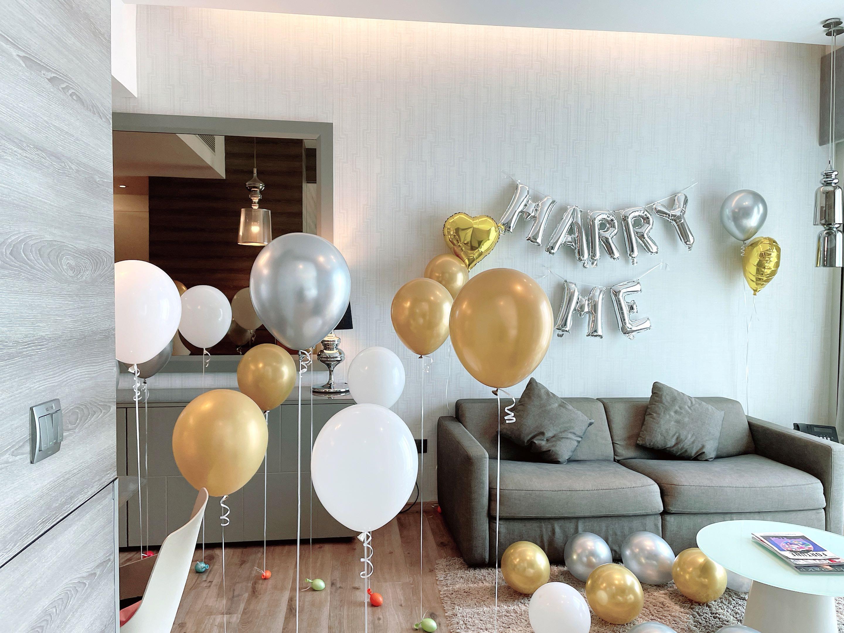 Helium Balloons set up , Helium Balloons, Balloon set up, proposal set