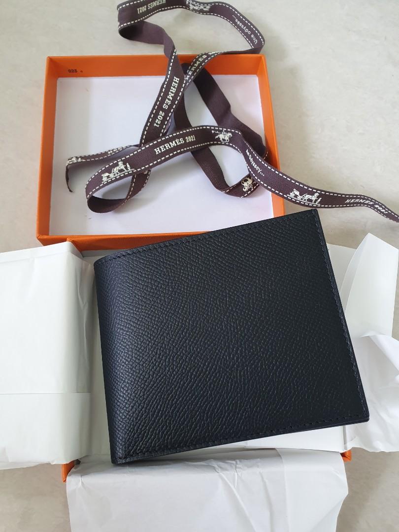 HERMES Dogon Unisex Plain Leather Card Holders