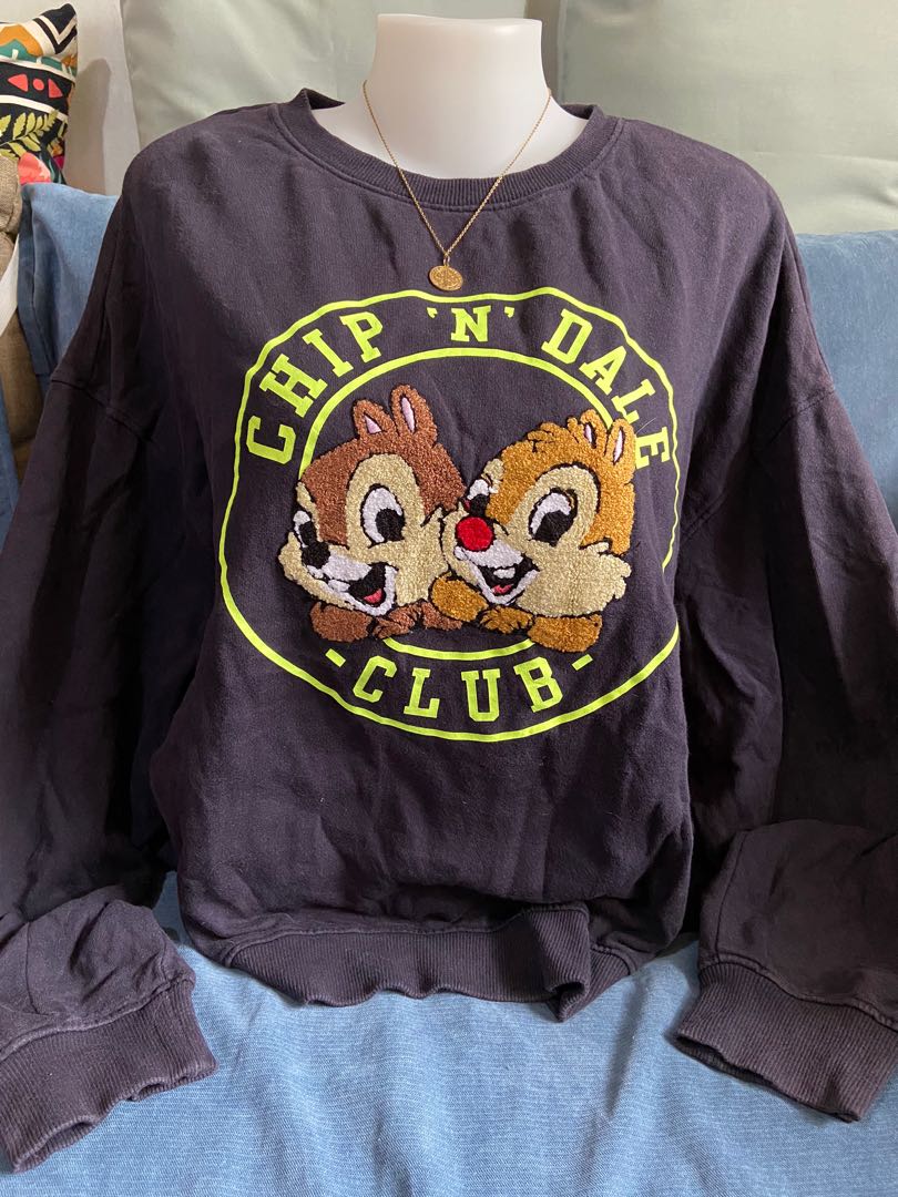 H M Disney Chip N Dale Oversize Sweater Women s Fashion Coats