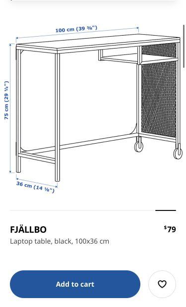 IKEA FJ LLBO Fjallbo Laptop Table Desk Furniture Home Living