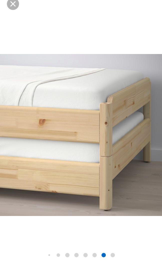 Ikea UTAKER stackable bed with 2 matteress, Furniture & Home Living