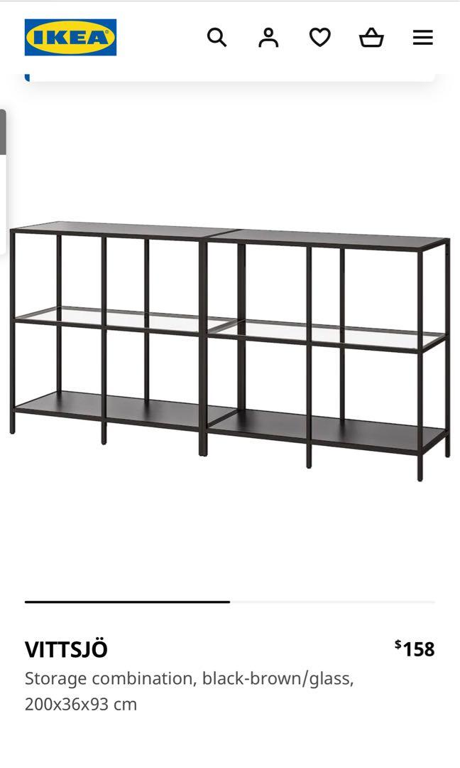 IKEA VITTSJÖ Black shelving unit, Furniture & Home Living, Furniture