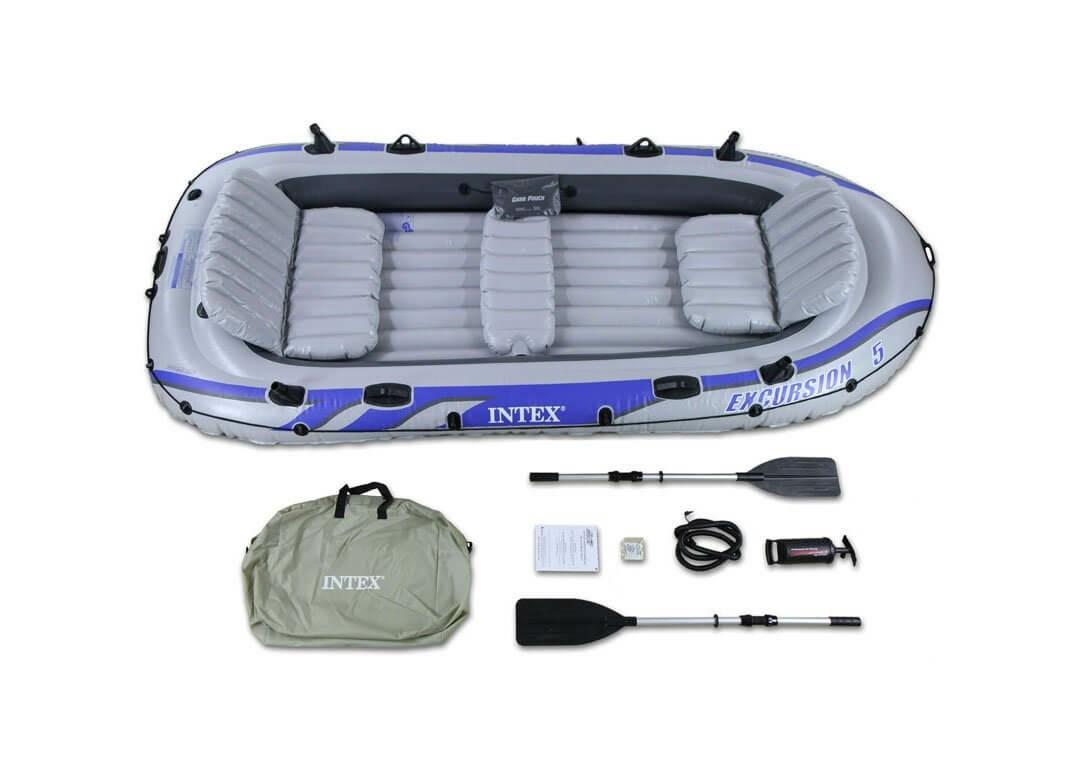 Intex Excursion 5 (Category: Fishing) located in Singapore. Submitted by win50gain50 (Listing ID 1111448136, Image 3). Description: You spend a lot of time on land, but you don't truly live until you are out on the water. The Intex Excursion 5 Person Boat Set gets you out there exploring and rowing. The Excursion 5 is ready for lots of expeditions. It's a great boat for 5 adventurists who love spending time on the water paddling, fishing, or floa