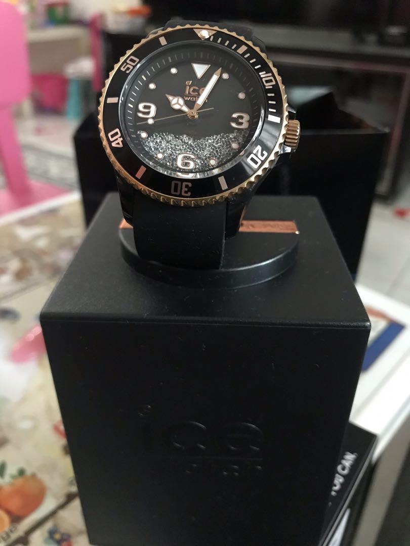 Ice watch crystal black rose gold sales