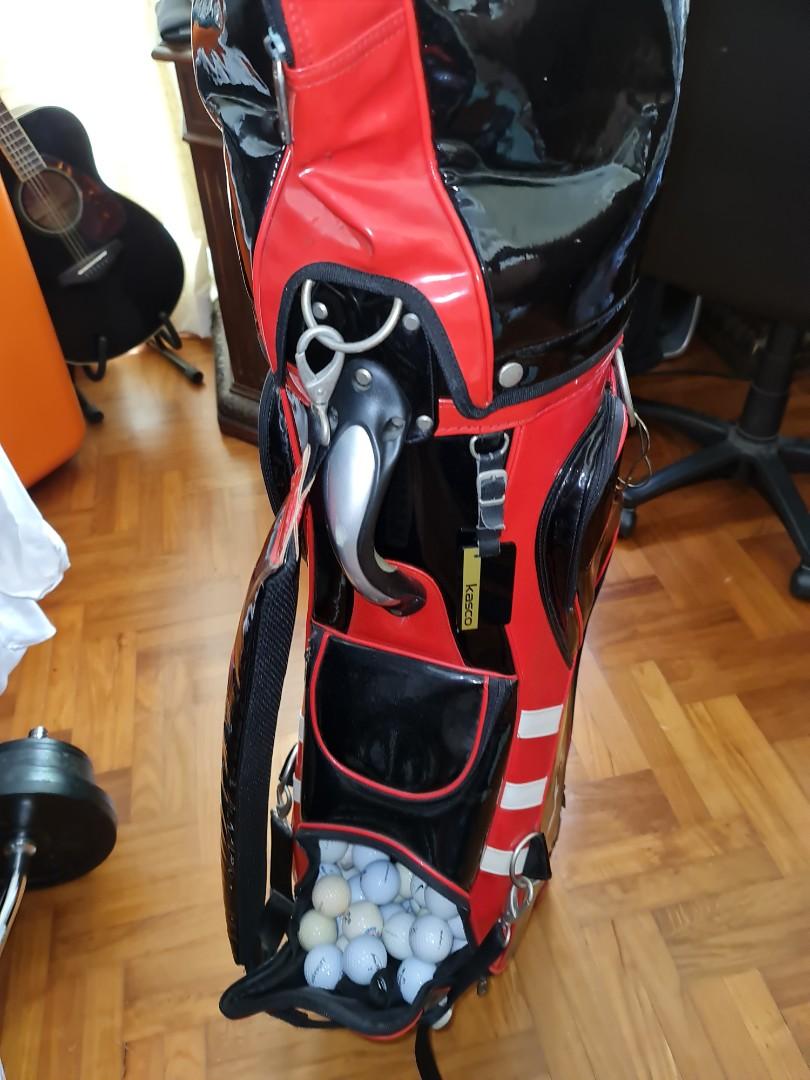 Kasco golf bag with complete set of callaway diablo irons, with drivers