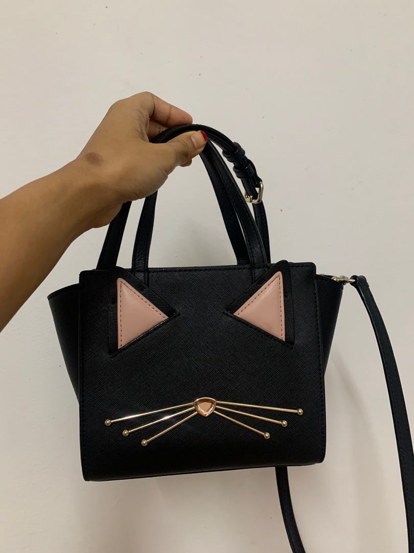 Kate Spade Black Cat Mini Hayden Jazz Things Up Small Crossbody