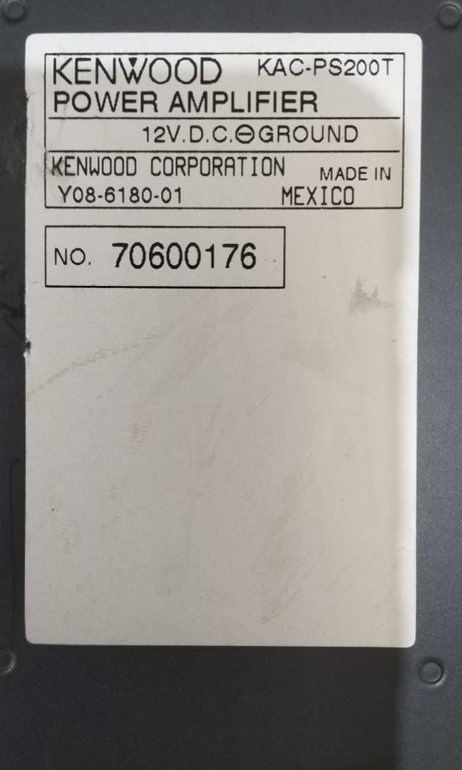 Kenwood 2 Channel Amplifier KACPS200T, Auto Accessories on Carousell