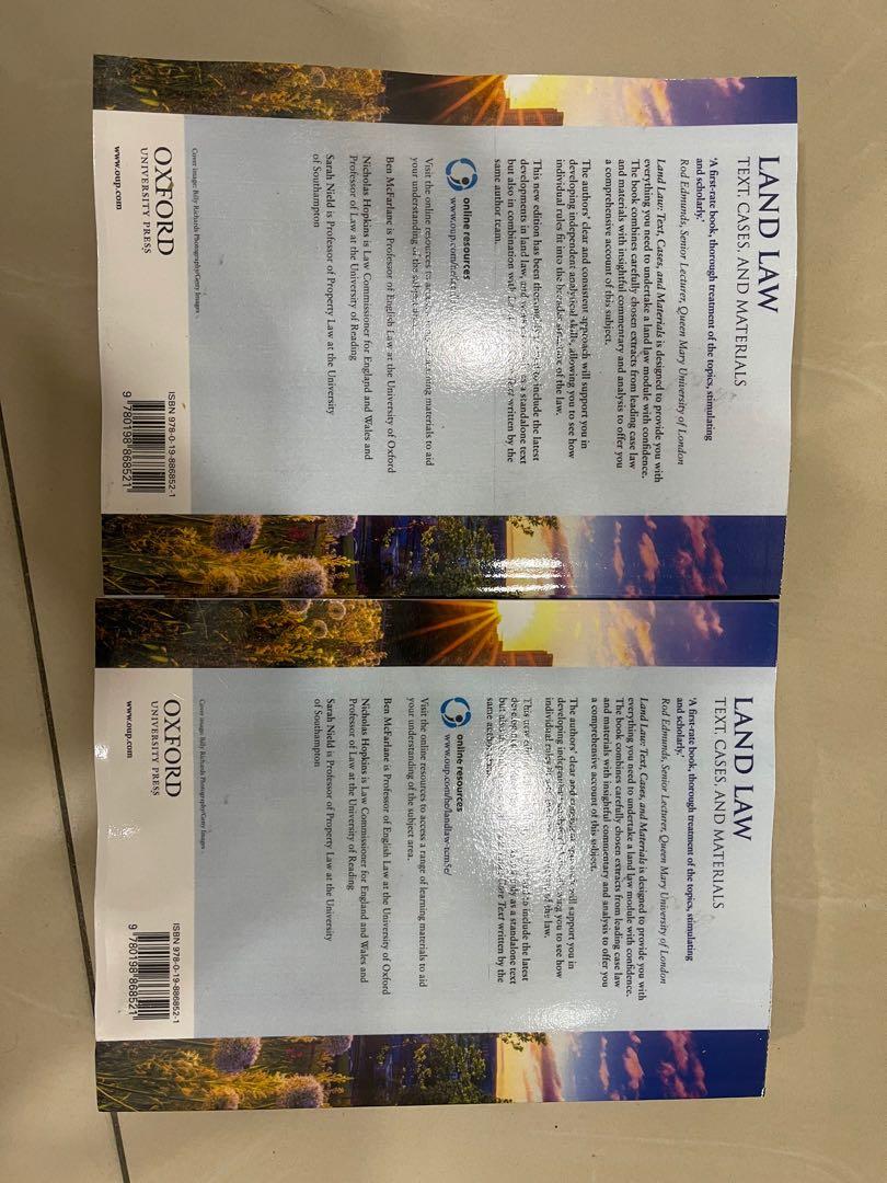 Land law text cases and material by Ben mcrarlane 5th edition, Hobbies & Toys, Books & Magazines