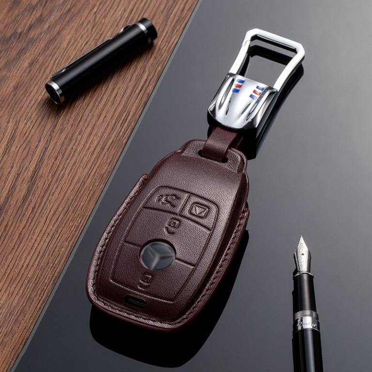 Mercedes Benz Leather Car Key Remote Cover Veg Tan Leather Car