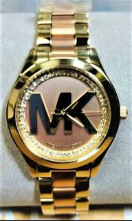 Women's Michael Kors Slim Runway Crystallized Black Watch MK3589