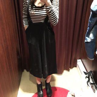 日本帶回one way厚雪紡版型挺吊帶寬褲闊腿褲、吊帶可拆sly款上班通勤OL穿搭唐葳小穎少女時代韓國韓妞褲裙感連身褲