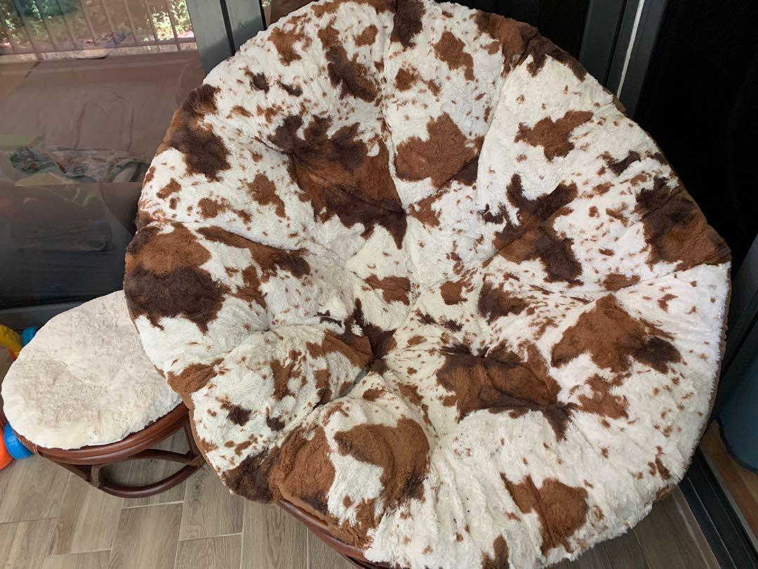 Cow print papasan hotsell cushion
