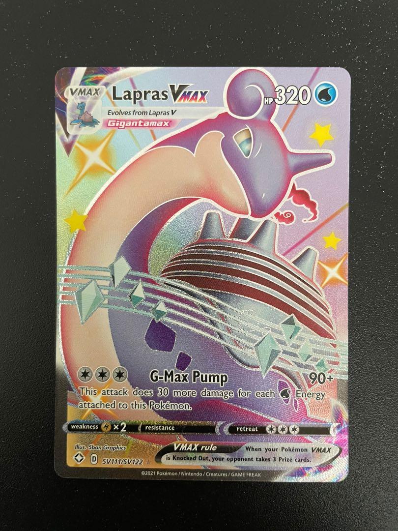 Pokemon TCG Lapras VMAX - SV111/SV122 - Shiny Rare Shining Fates Singles,  Hobbies & Toys, Toys & Games on Carousell