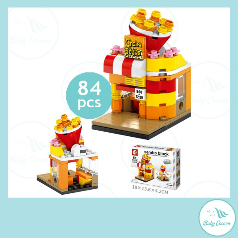POPCORN Sembo Block City Retail Mini Street View Building Blocks