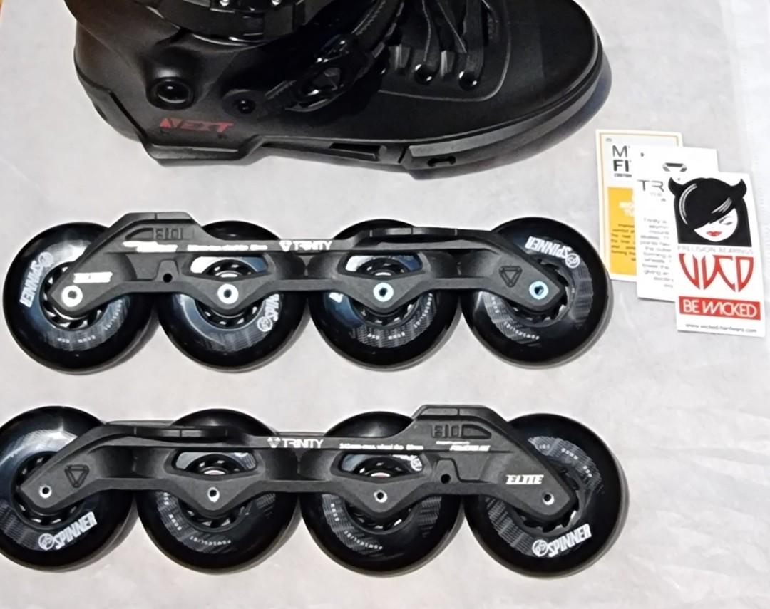 Powerslide, Trinity Elite casted AL 4X80, Spinner 80mm Wheels ,Wicked