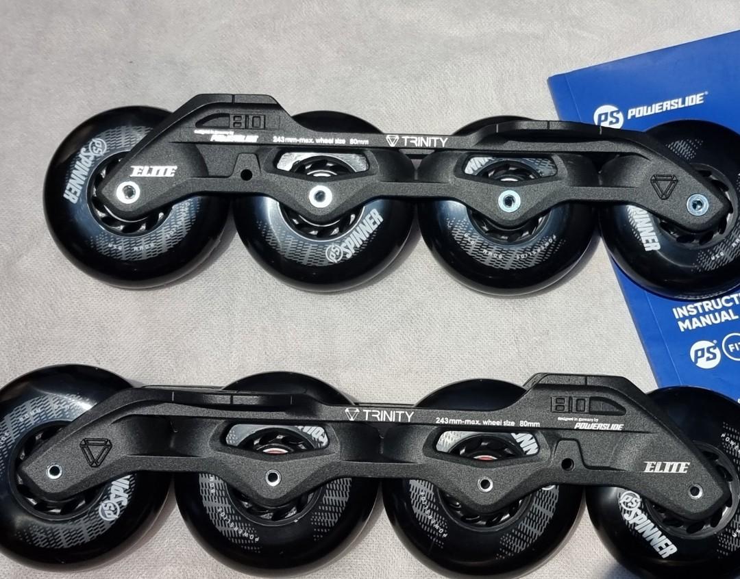 Powerslide, Trinity Elite casted AL 4X80, Spinner 80mm Wheels ,Wicked