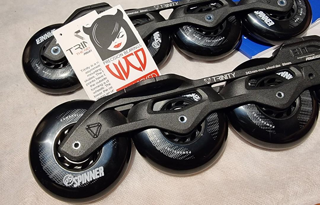 Powerslide, Trinity Elite casted AL 4X80, Spinner 80mm Wheels ,Wicked