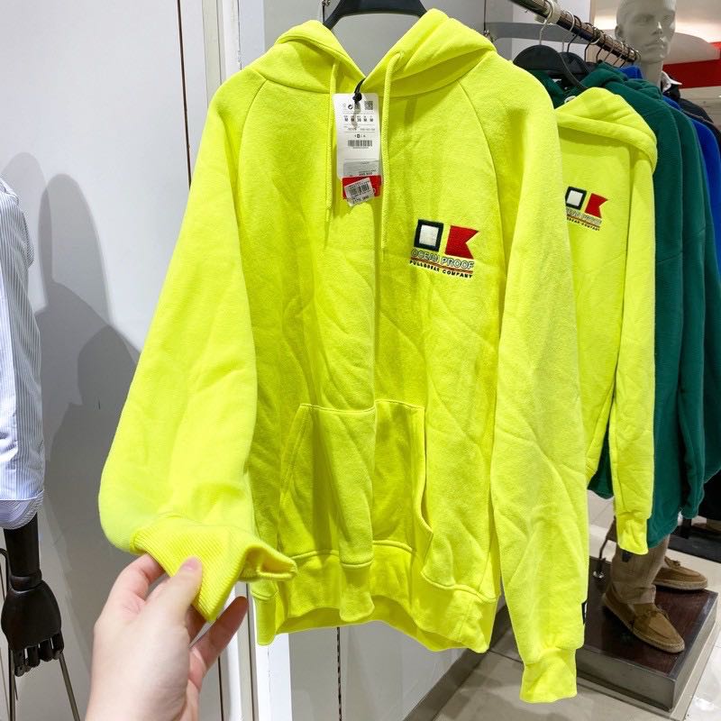 Pull and bear neon hoodie outlet