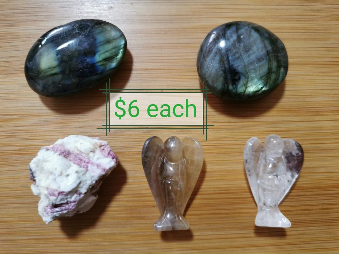 Raw agate jade tigereye bismuth clear quartz angel cat labradorite