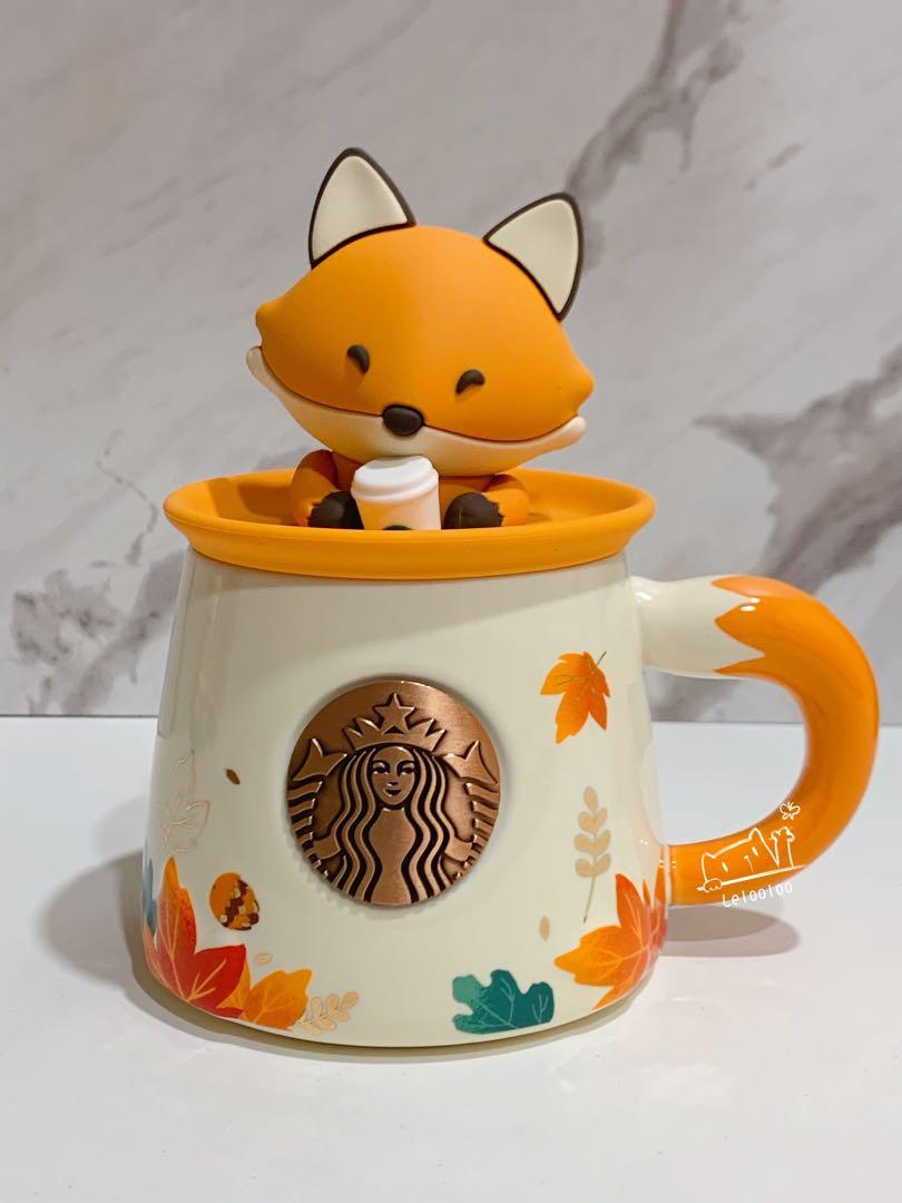 Starbucks 2021 China Autumn Forest Full of Maple Leaf Mug Bunny Lid Cup 12oz