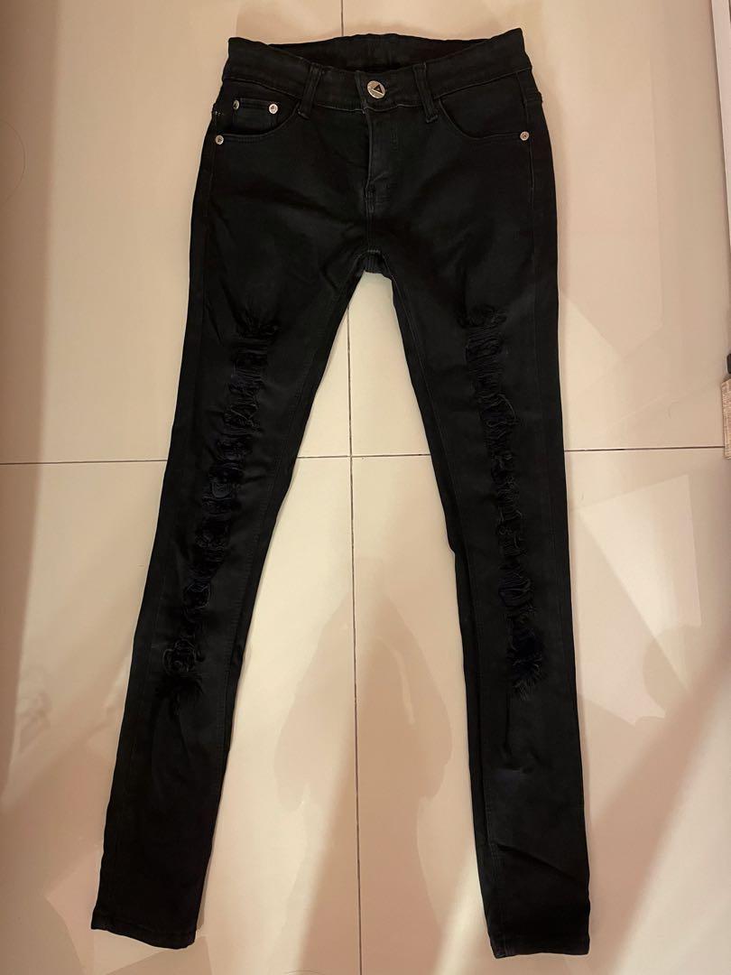 Ripped Jeans Guess Premium Hitam 
