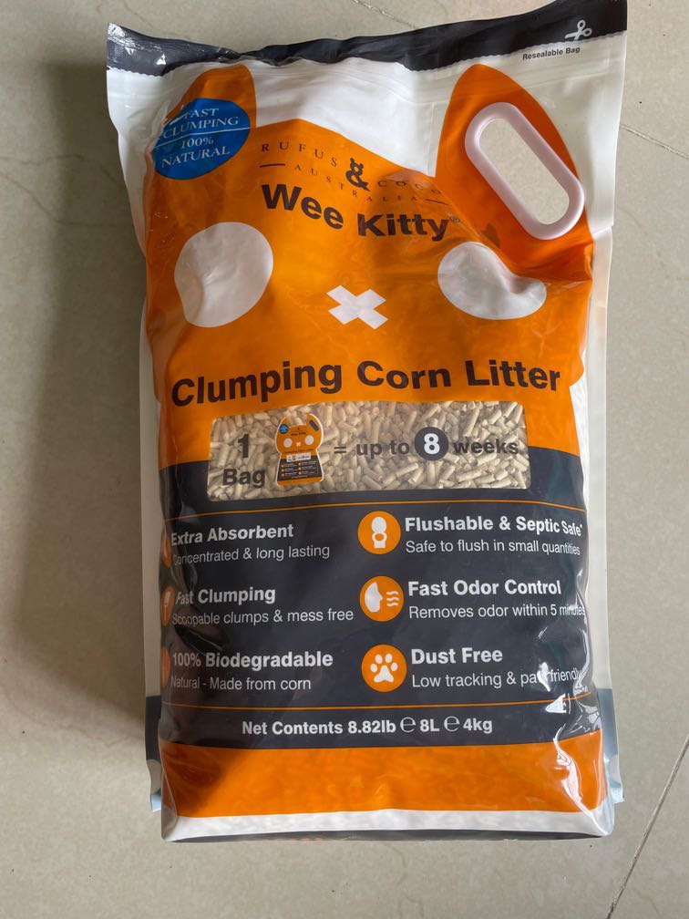Rufus & Coco Wee Kitty Clumping corn litter, Pet Supplies, Homes