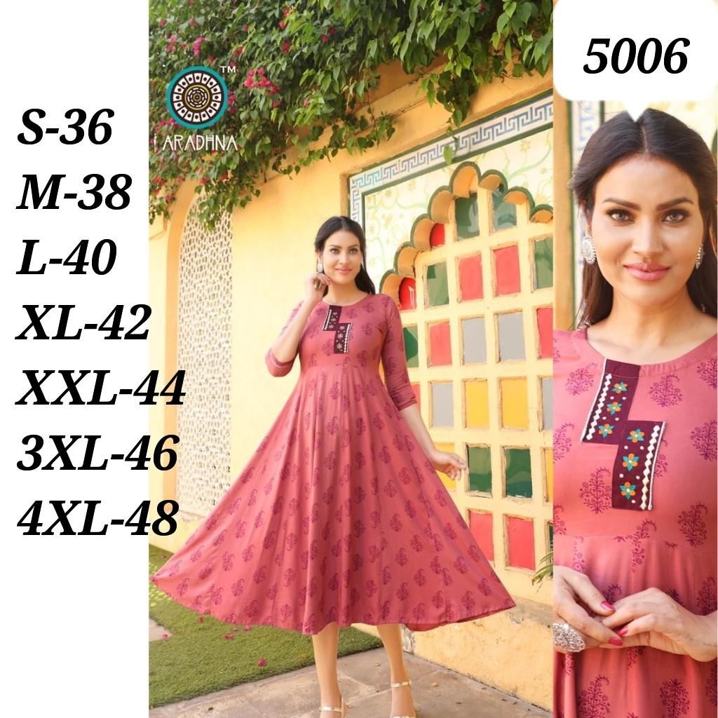 SG READYSTOCK Rayon anarkali Kurtis knee length Gown Liva Approved