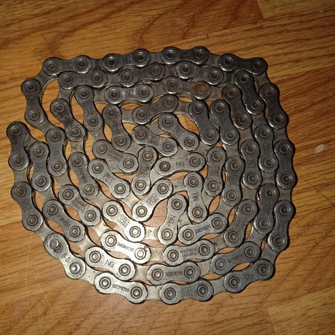 Shimano HG-X11 (Category: Bicycles) located in Paranaque City. Submitted by mitochondrian (Listing ID 1111554388, Image 1). Description: Shimano chain 11speed with mssing link RFS: decluttering.