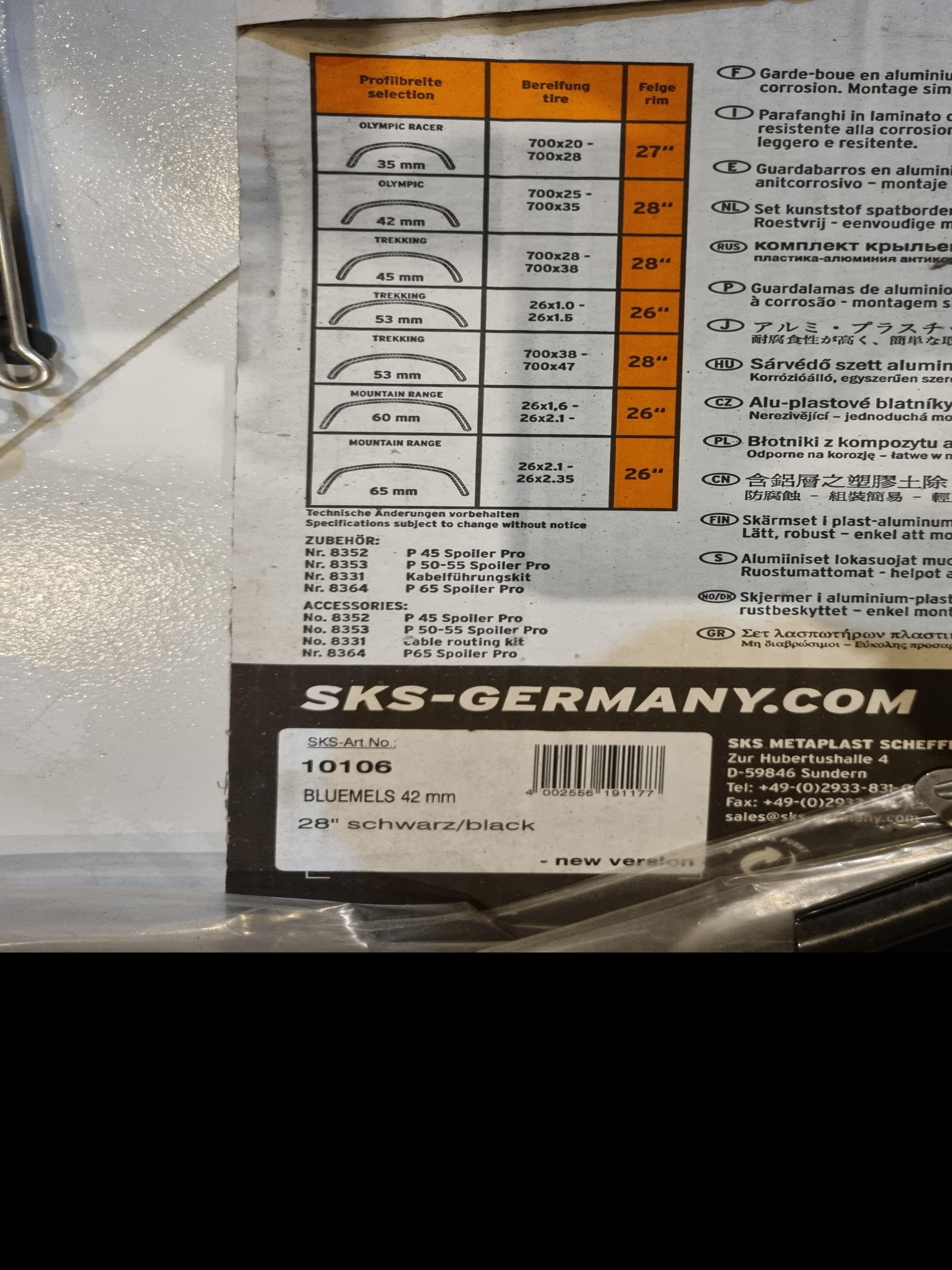 Sks bluemels shop olympic racer mudguard