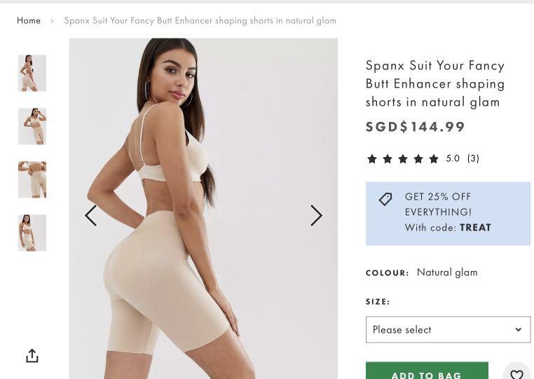Spanx Suit Your Fancy Butt Enhancer Shaping Shorts in Natural