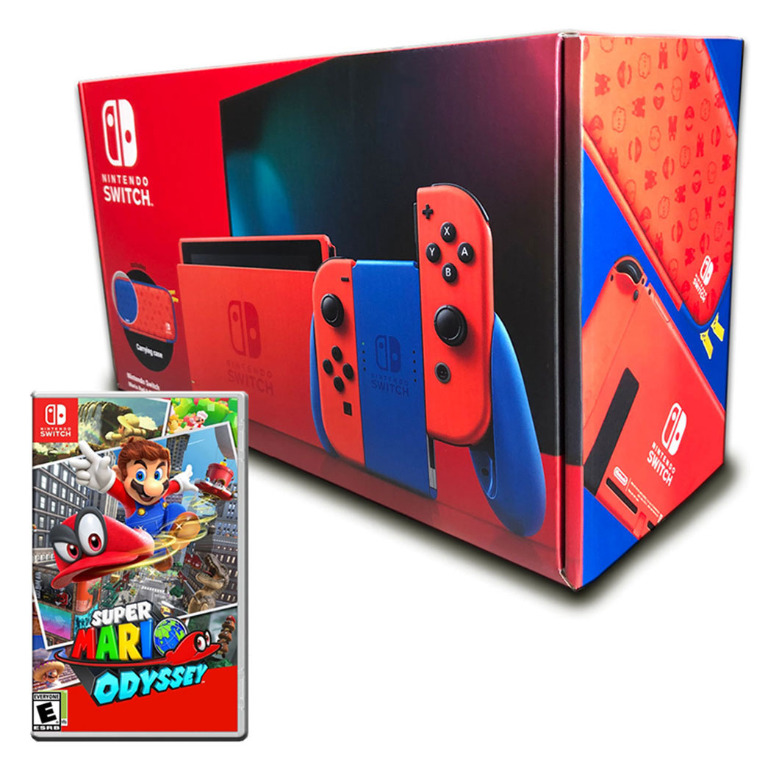 Super Mario Limited Edition Red+Blue Console + Mario Odyssey, Video ...
