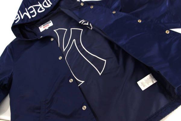 SUPREME 15SS MAJESTIC NY YANKEES SATIN HOODED COACHES JACKET