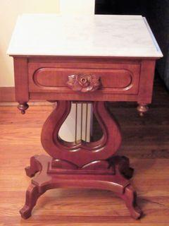 Victorian Mahogany Marble Top Lamp Table