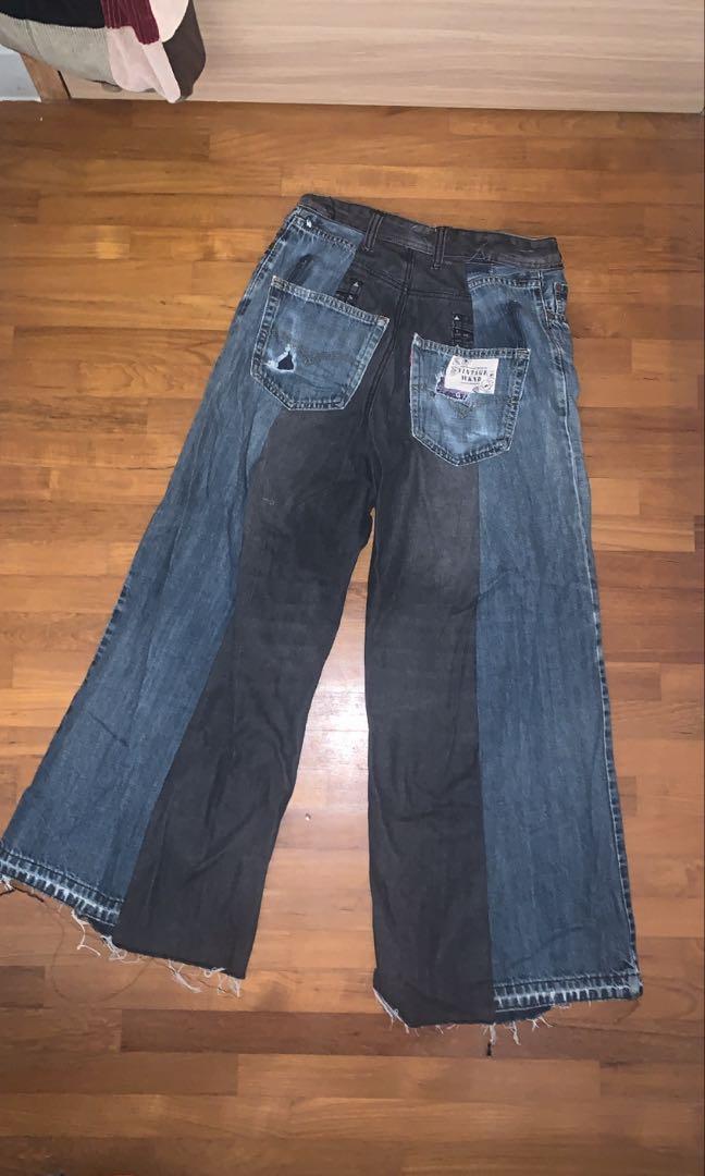 Vintagewknd Half & Half Jeans, Women's Fashion, Bottoms, Jeans
