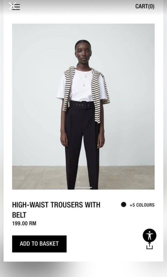 Zara high waist trouser with belt